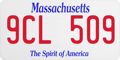 MA license plate 9CL509