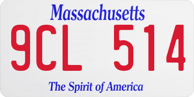 MA license plate 9CL514