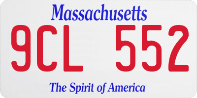 MA license plate 9CL552