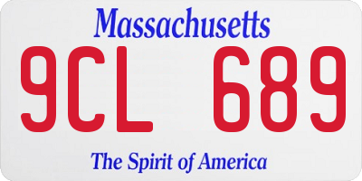 MA license plate 9CL689