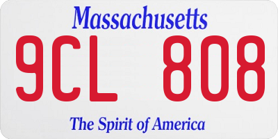 MA license plate 9CL808