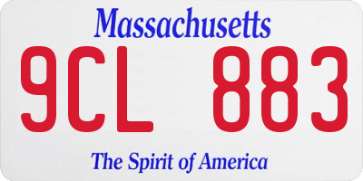 MA license plate 9CL883