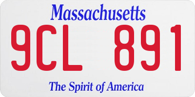 MA license plate 9CL891