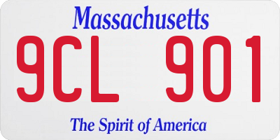 MA license plate 9CL901