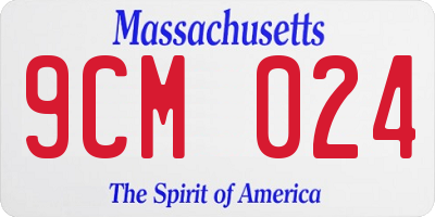 MA license plate 9CM024
