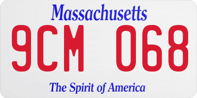 MA license plate 9CM068