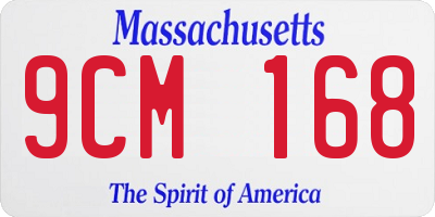 MA license plate 9CM168