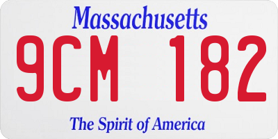MA license plate 9CM182