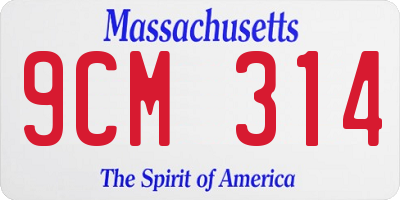 MA license plate 9CM314