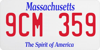 MA license plate 9CM359
