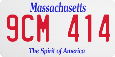 MA license plate 9CM414