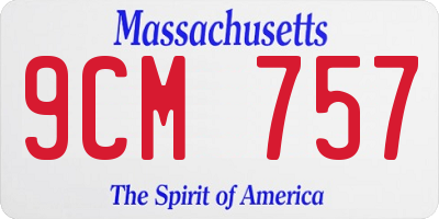 MA license plate 9CM757