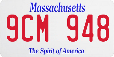 MA license plate 9CM948