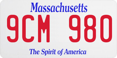 MA license plate 9CM980