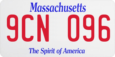MA license plate 9CN096