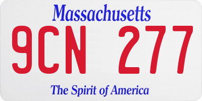 MA license plate 9CN277