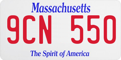 MA license plate 9CN550