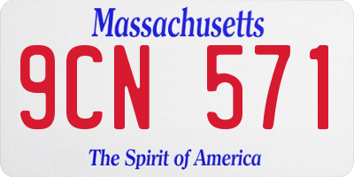 MA license plate 9CN571