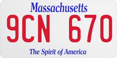 MA license plate 9CN670