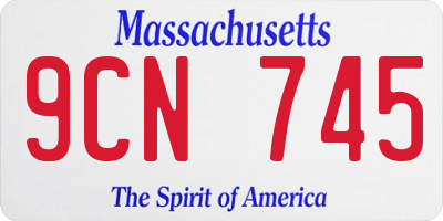 MA license plate 9CN745