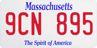 MA license plate 9CN895