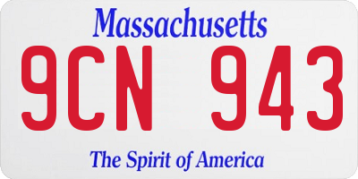 MA license plate 9CN943