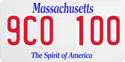 MA license plate 9CO100