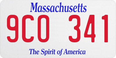 MA license plate 9CO341