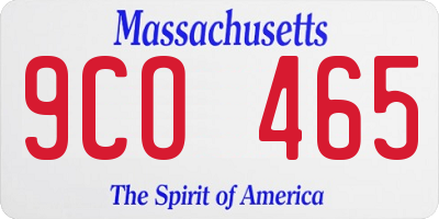 MA license plate 9CO465