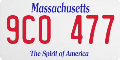 MA license plate 9CO477