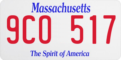 MA license plate 9CO517