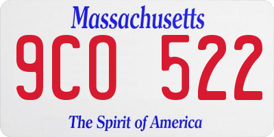 MA license plate 9CO522