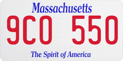 MA license plate 9CO550