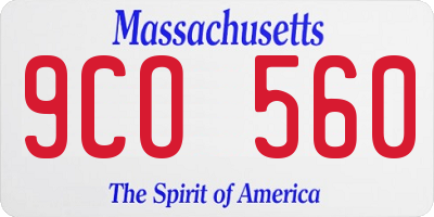 MA license plate 9CO560