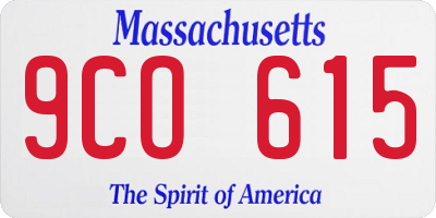 MA license plate 9CO615