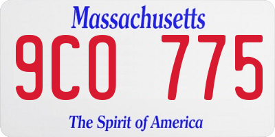 MA license plate 9CO775
