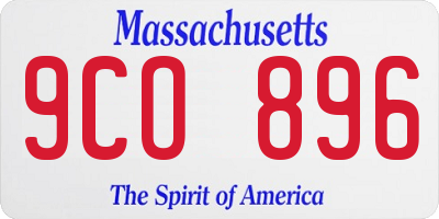 MA license plate 9CO896