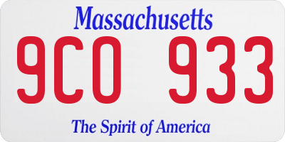 MA license plate 9CO933