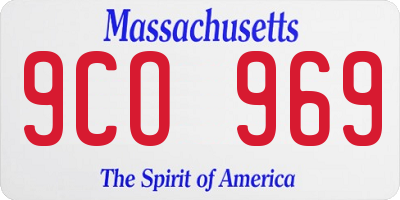 MA license plate 9CO969