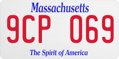 MA license plate 9CP069