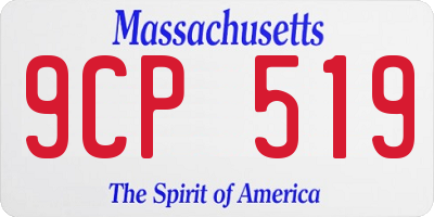 MA license plate 9CP519