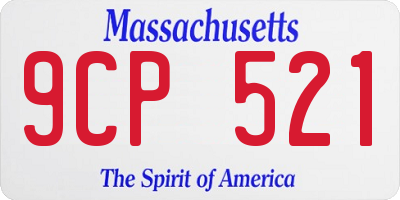 MA license plate 9CP521