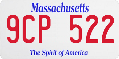 MA license plate 9CP522