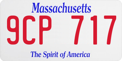 MA license plate 9CP717