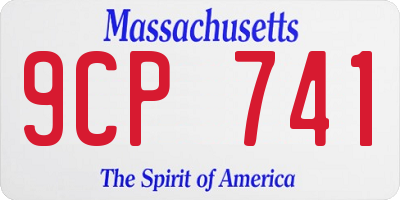 MA license plate 9CP741