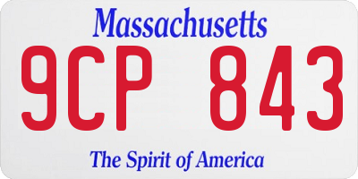 MA license plate 9CP843