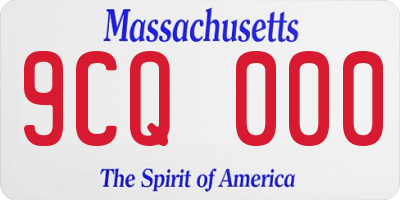 MA license plate 9CQ000