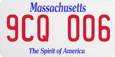 MA license plate 9CQ006