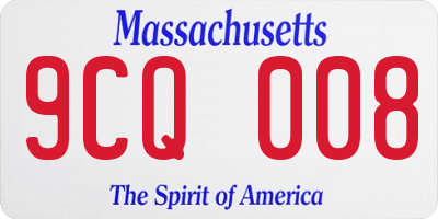 MA license plate 9CQ008