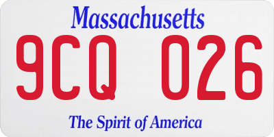 MA license plate 9CQ026